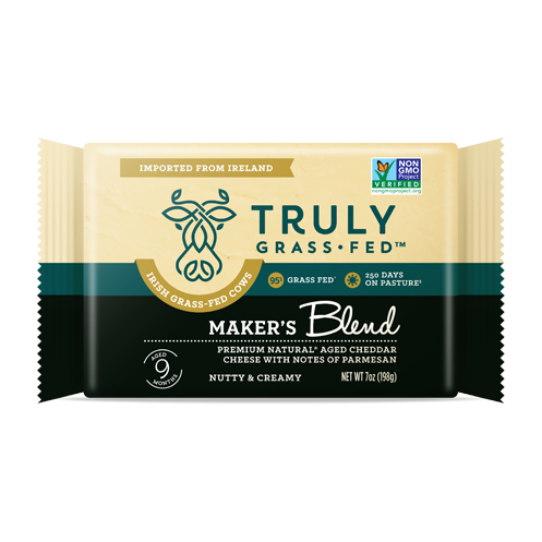 truly grass fed makers blend cheddar wedge