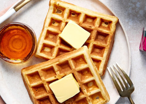 waffles with butter on them