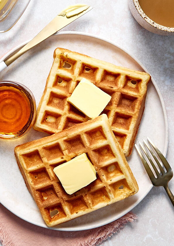 waffles with butter on them