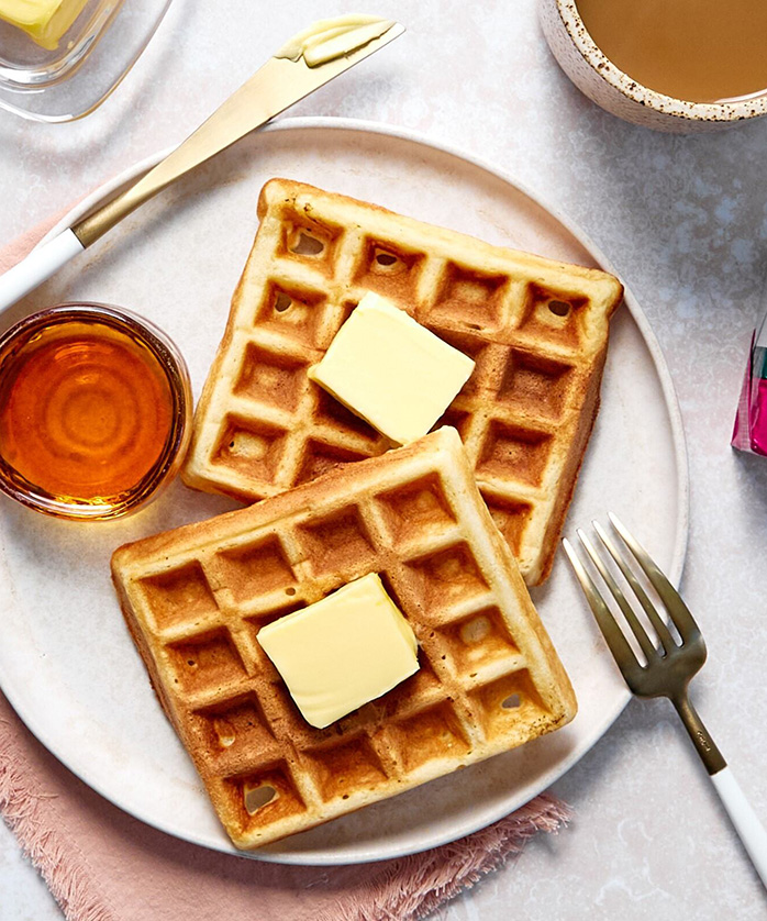 waffles with butter on them