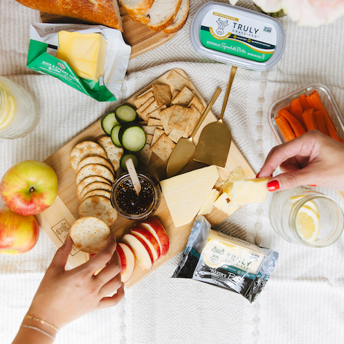 cheese board with crackers