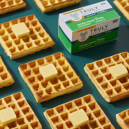 waffles with natural creamy salted butter