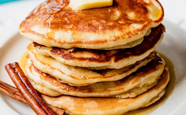 fluffy apple pancakes with butter