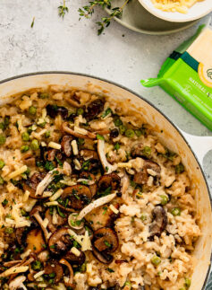 mushroom pea risotto recipe image