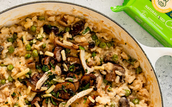 mushroom pea risotto