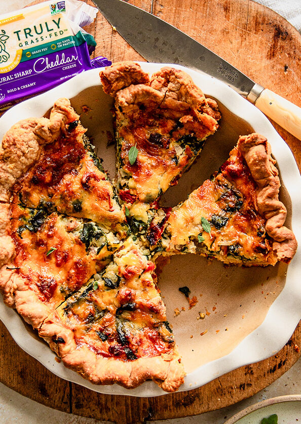 sundried tomato spinach sausage quiche recipe image