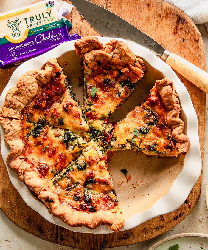 sundried tomato spinach sausage quiche recipe image