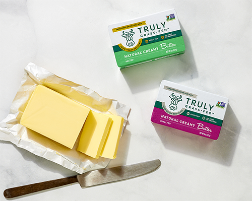 truly grass fed butter with a knife